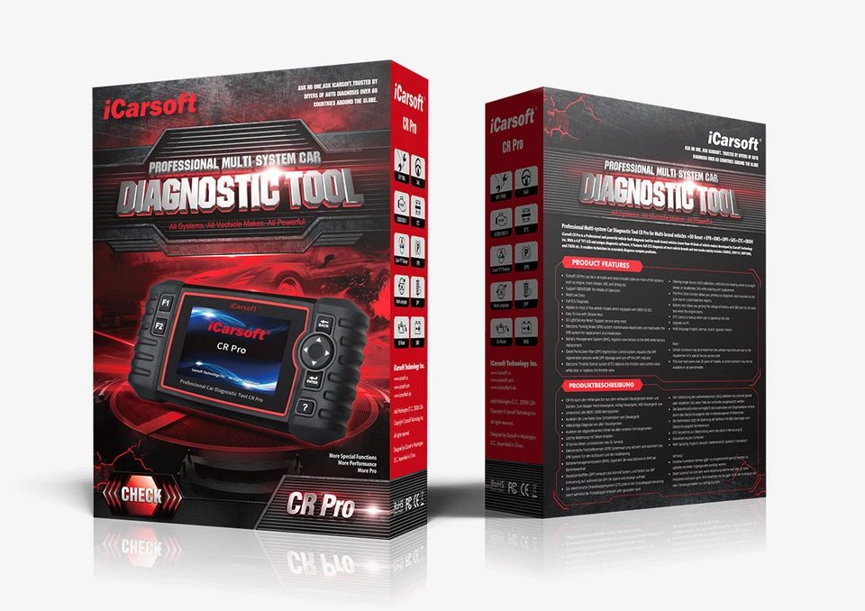 iCarsoft CR PRO Universeller 45 Auto Scanner ALLE SYSTEME OBD2 & Online Service - Bild 2 von 4