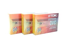 Lot of 3 - TDK DVC DVM 60 Mini DV Digital Video Cassette Tape Superior Grade New