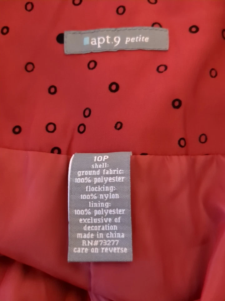 Falda Boho Apt 9 Petites Roja Negra Floral Talla 10P Foto 3 de 4