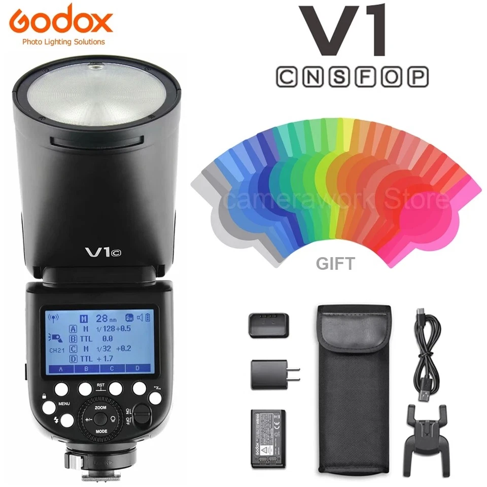 Godox V1 Flash Light Speedlight TTL HSS For Canon Nikon Sony Pentax Fuji Olympus - Image 2 of 4