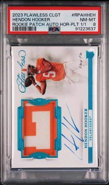 Hendon Hooker Panini Flawless Collegiate Flawless Rookie Patch Autograph Horizontal #RPAHHEH Platinum 1/1