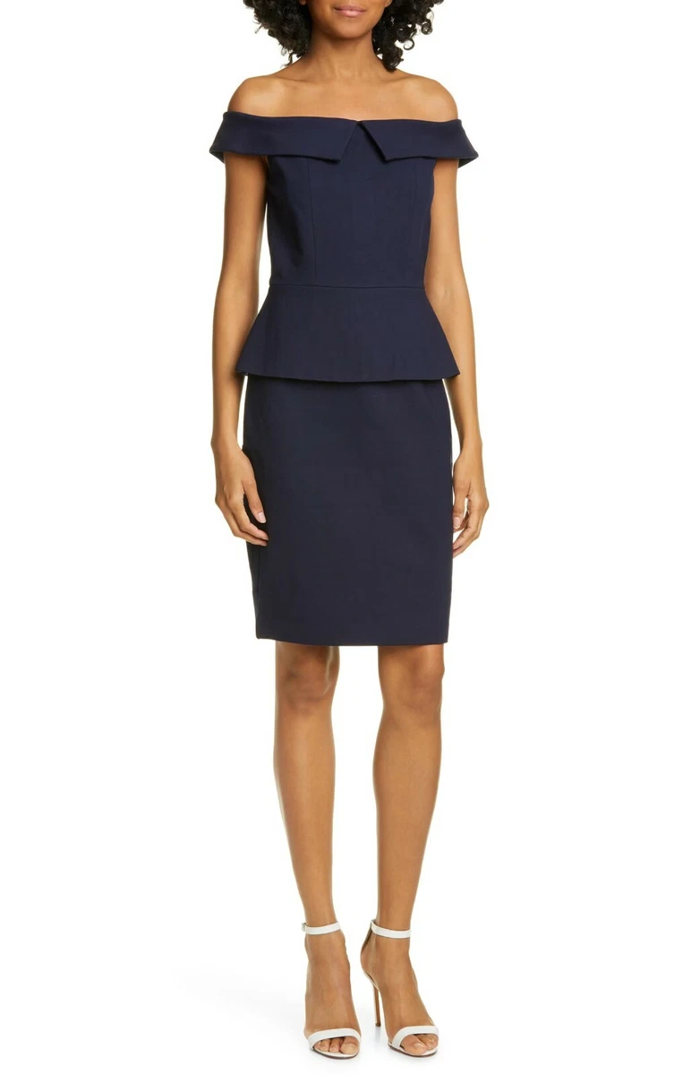 Ted baker navy peplum best sale dress