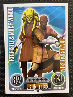 Star Wars Force Attax Sammelkarten Serie 1 Karte 108 Kit Fisto & Mace Windu