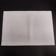Set of 10 Rectangle Solid Plain White Linen Placemats Table Mat Runner 18" x 12"