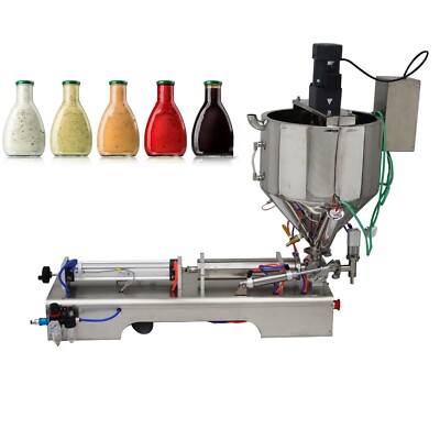 Paste Liquid Fill Machine Single Nozzle 100-1000ml Heating& Mixing Piston Filler