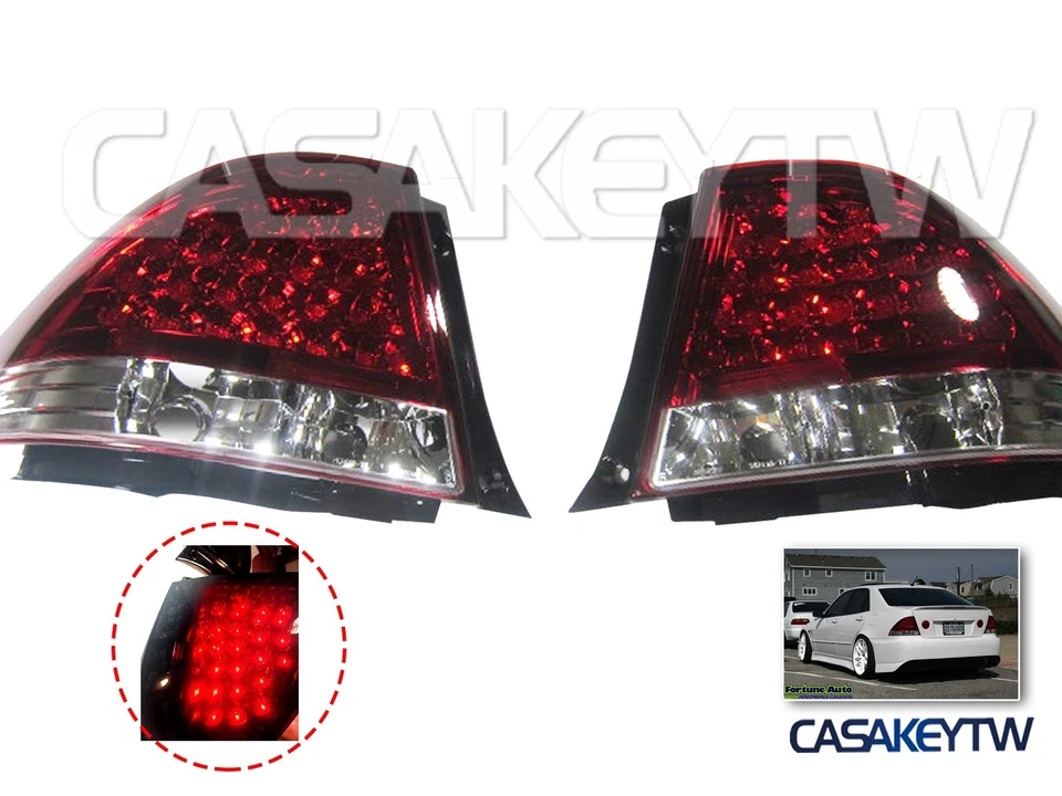NEW LED RED/CLEAR Tail Lights Rear For LEXUS IS200 IS300 1998 99 00~2005 ALTEZZA - Image 3 of 4