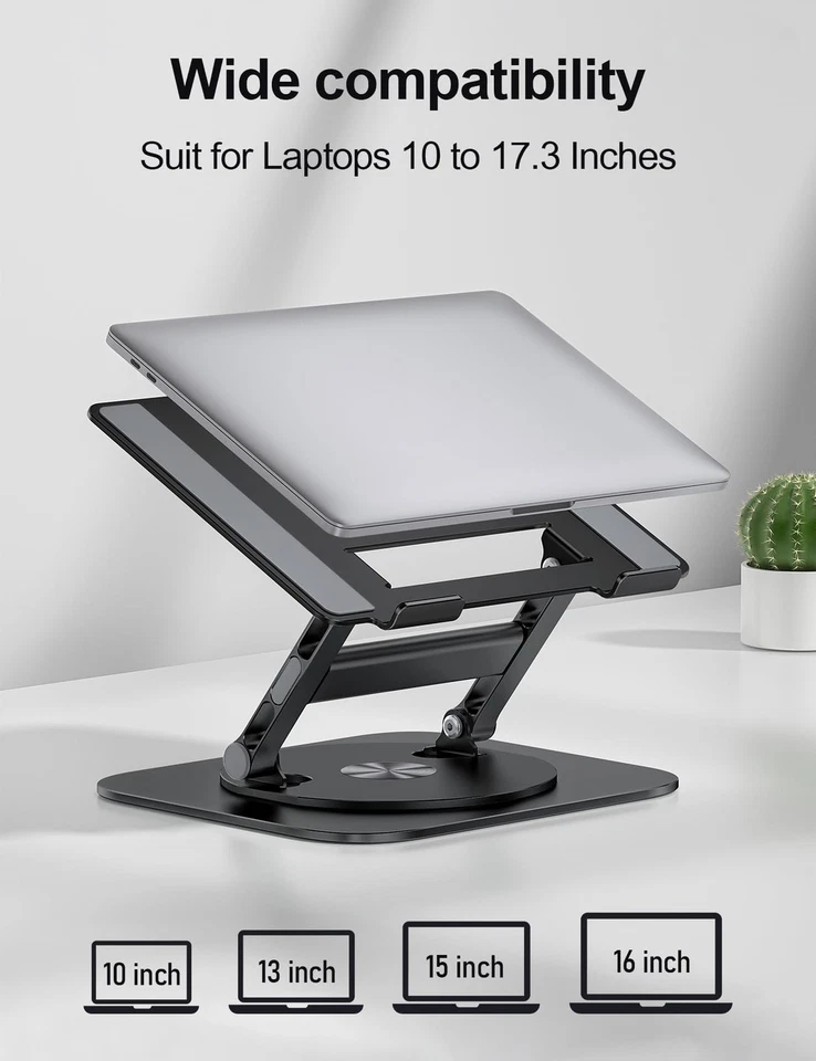 Soporte para Laptop, Soporte para Computadora Estable Diseño H, Elevador Ergonómico para Laptop con 360... Foto 3 de 4