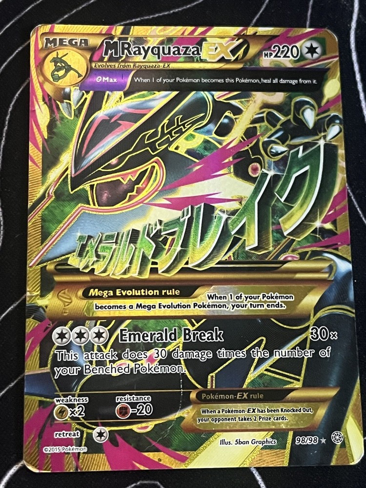 Pokémon TCG M Rayquaza EX (Shiny Full Art) Ancient Origins 98/98 LP+ 98/98