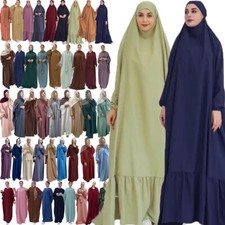 Muslim Prayer Dress Islamic Caftan Women Maxi Abaya Kaftan Ramadan Robe Modest