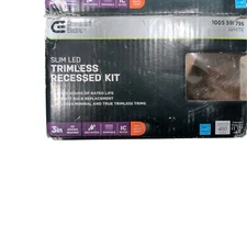 Commercial Electric Slim LED Recessed Light Kit White 3" Dimmable Wet Rated