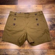 Banana Republic 4 Inch Short Womens 0 Brown Front Buttons Mid Rise Stretch New