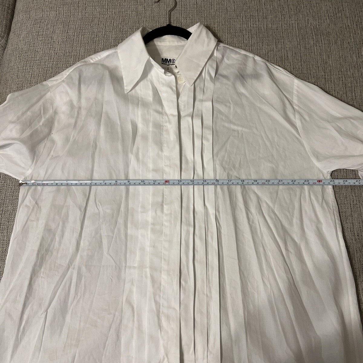 【関税&送料込】Maison Margiela White Poplin Shirt Mini Dres Mm6 Maison Margiela White Logo Poplin Shirt Minidress In 100