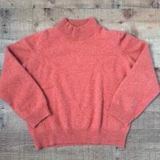 Angora 3/4 Sleeve Mock Neck Sweater MEDIUM Orange Super Soft & Cozy