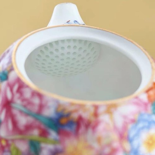 Tetera Cerámica 250 Ml Moderna Flor Sólida Multicolor Fácil de Llenar Café Pequeño - Imagen 5 de 26