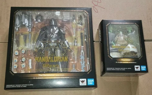 Bandai S.H.Figuarts Star Wars Mandalorian Beskar Armor & The Child Grogu Nuevo 