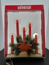 Peerless 5-Staggered Light Christmas Candolier with Halos Vintage #2