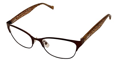 Lucky Womens Ophthalmic Soft Rectangle Metal Frame D100 Brown 52mm