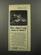 1956 Steiff Animal Toys Ad - Hey, where's your sense of humor