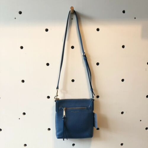 Marc Jacobs Blue Pebbled Leather Recruit North-South Crossbody Bag 0408TK - Picture 1 of 12