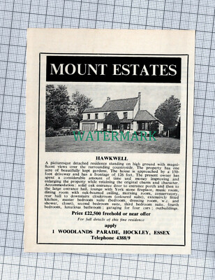 C4549) Hawkwell Essex House Sale Advert - 1969 Clip