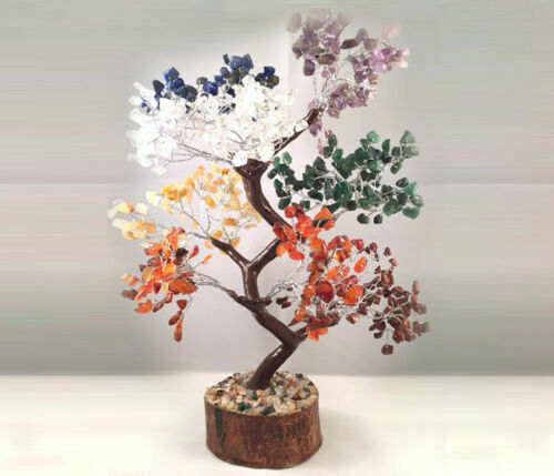 Großer 7-Chakra-Kristall-Edelstein-Bonsai-Geldbaum Viel Glück Wohlstand... - Bild 4 von 7