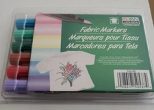 Marvy Uchida Fabric Markers Bold Tips Set of 6 Colors