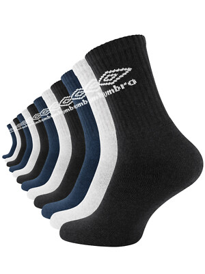 Umbro Sportsocken 12 Paar Herren Tennissocken Frotteesocken Schwarz Weiss Mix