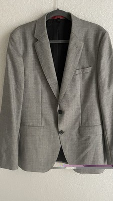 HUGO BOSS Gray Wool Blazer Sport Coat 2-Button Notch Lapel 38R