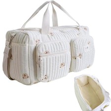 Baby Hospital Bag White Quilted Maternity & Travel Bag | Hospital Bag Organiser