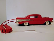Vintage Telemania Collectible Red ’57 Chevy Car Telephone Phone Desk Retro