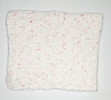 Soft Cream Confetti Knit Baby Blanket Speckled Pink Fleck Chunky Textured Throw