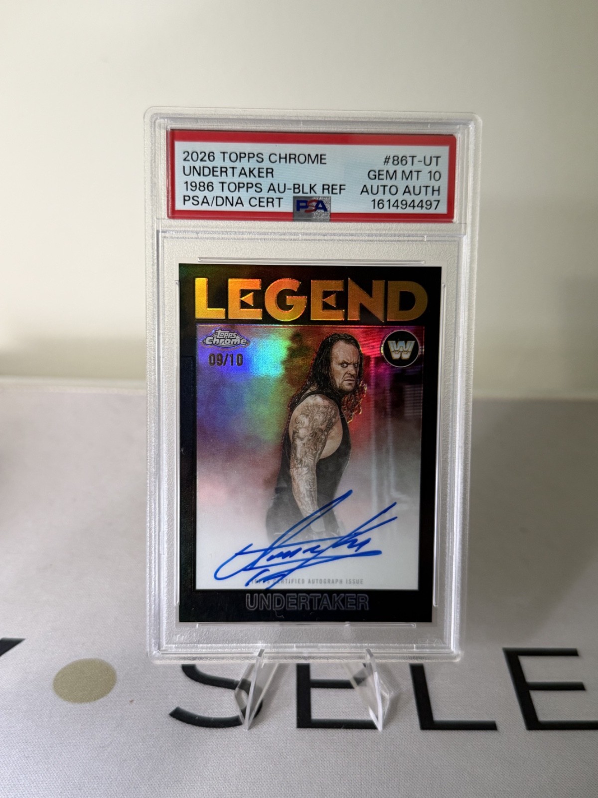 2026 Topps Chrome WWE Undertaker 1986 Autograph Black /10 PSA 10