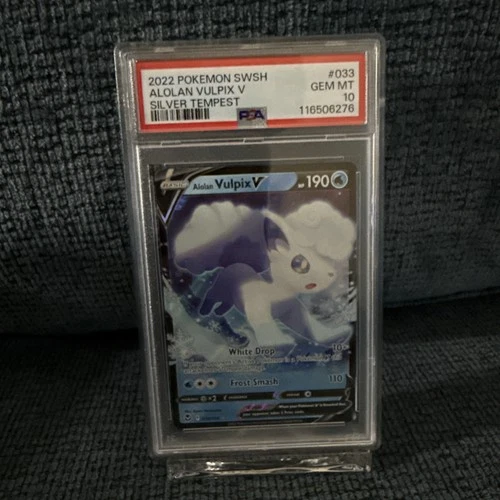 GRADED PSA 10 2022 Pokemon SWSH Alolan Vulpix V Silver Tempest #033