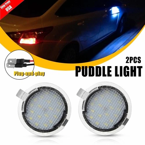 2x 8000K Blue Full LED Side Mirror Puddle Lights For Ford F150 Edge Flex Taurus