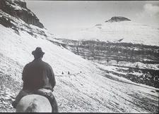 Over The Pass, Glacier National Park, Montana, c1920's Magic Lantern Glass Slide