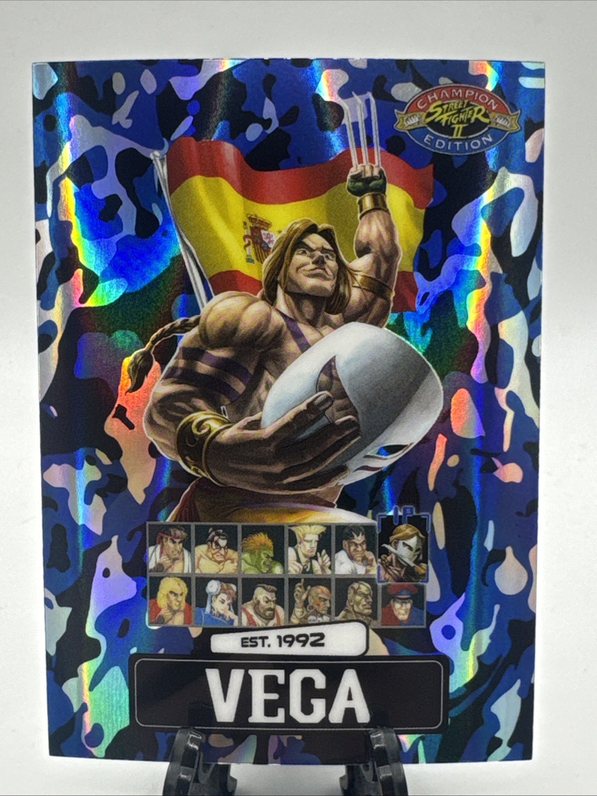 PSA-15 MAGAZINE STREET FIGHTER 2 CHAMPION EDITION PROMO Vega BLUE CAMO /100 Card