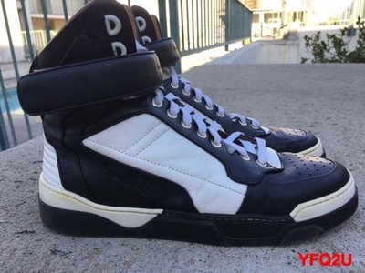 靴 Givenchy tyson black white GIVENCHY Black & Optic White TYSON Napa Leather Hi-Top SNEAKERS Sz