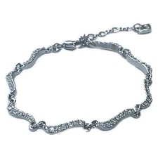 Auth SWAROVSKI - Silver Clear Hardware Swarovski Crystal Bracelet