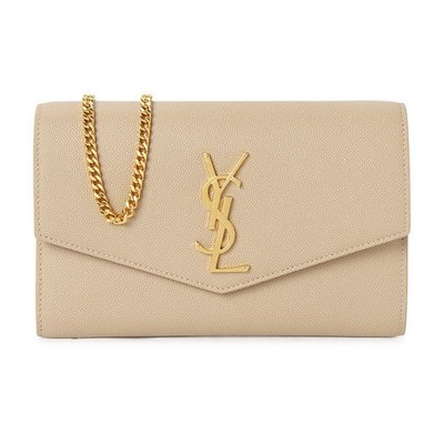 n*w様 Yves Saint Laurent ゴールドレザー バッグ YSL New Double Pouch With Chain Strap - Vintage Lux