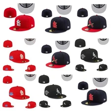 Adult St. Louis Cardinals Side Baseball Cap 59FIFTY Fitted Hats Flat edge hat