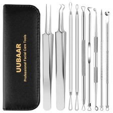 9PCS Blackhead Remover Kit - Stainless Steel Pimple Extractor Tools Set