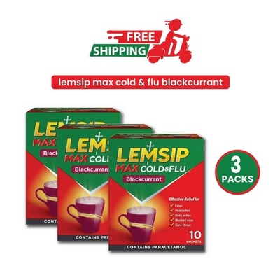 #ad #ad LEMSIP Max Cold amp; Flu Sachets Blackcurrant 10ct PACK OF 3 $34.99