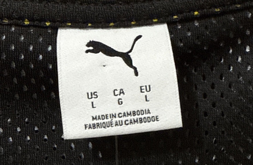 Puma Black Borussia Dortmund BVB CWC Hoops Basketball Jersey Sz Large 634343-01 thumbnail 4