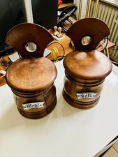 Antiker MEHL und SALZ - Beh&auml;lter Holz - Mehlbeh&auml;lter K&uuml;chendeko antik
