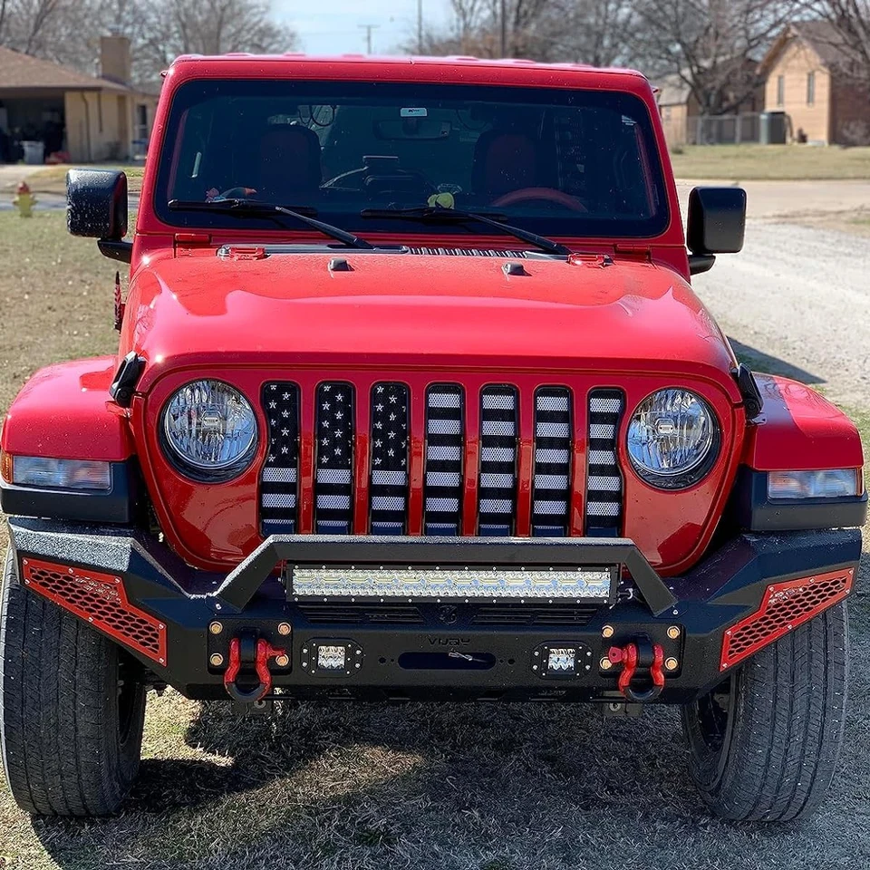 Vijay For 2018-2024 Jeep Wrangler JL Front or Rear Bumper with Aluminum Lights Foto 3 de 4