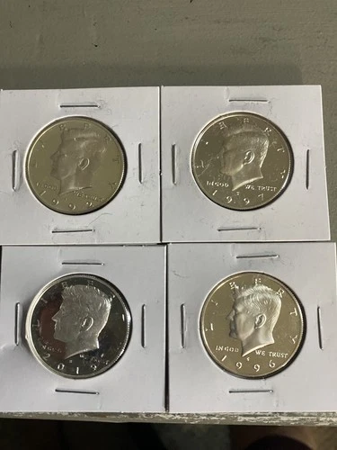 Nice Lot Of 4 Proof 90 % Kennedy Half Dollars.