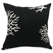 Majestic Home Goods Black Coral Indoor / Outdoor Large Pillow 20" L x 8" W x ...