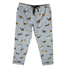 PJ Salvage Holidays Sleep Bottoms Joggers Medium Blue Dogs Print O2
