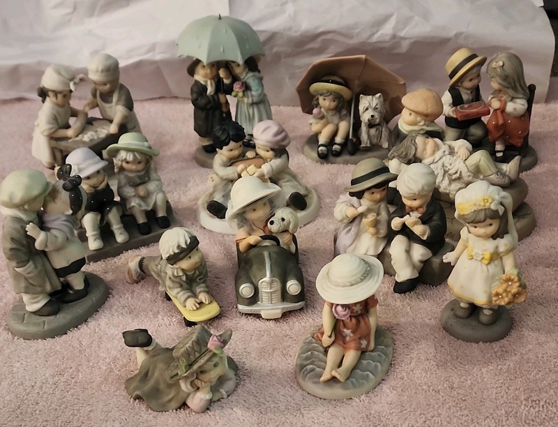Lot of 14 Enesco Kim Anderson Pretty as a Picture Figurines Hand Painted