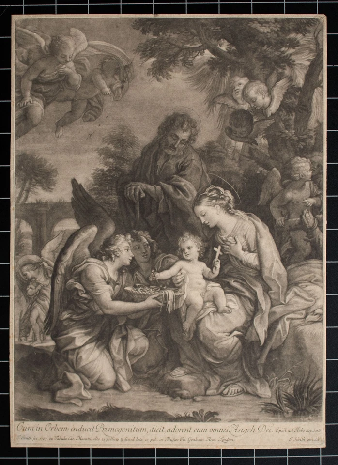 John Smith nach Carlo Maratti Cum in Orbem Heilige Familie Mezzotinto 1707 - Bild 2 von 4
